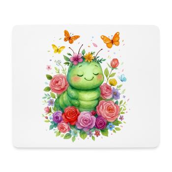 Raupe Schmetterling  - Mousepad (Querformat) - Weiß - Vorne