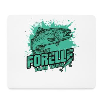 Forelle – Schönheit am Haken - Mousepad (Querformat) - Weiß - Vorne