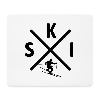 Ski, Après-Ski, Sports d’hiver, Forfaits ski - Tapis de souris (format paysage) - blanc - Devant
