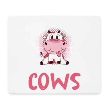 Nur ein Mädchen liebt Kühe - Mousepad (Querformat) - Weiß - Vorne