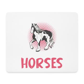 Motif La fille aime les chevaux - Tapis de souris (format paysage) - blanc - Devant