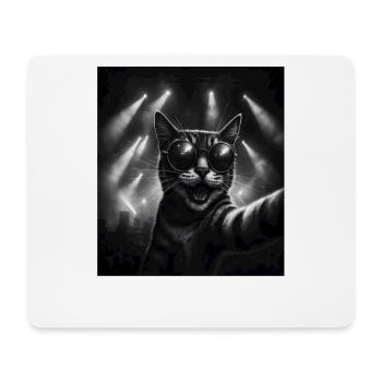 Katze Musik Heavy Metal Katzen Geschenkidee Lustig - Mousepad (Querformat) - Weiß - Vorne