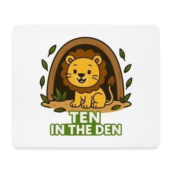 Ten In The Den Birthday Party Gift Lion Theme - Mousepad (Querformat) - Weiß - Vorne