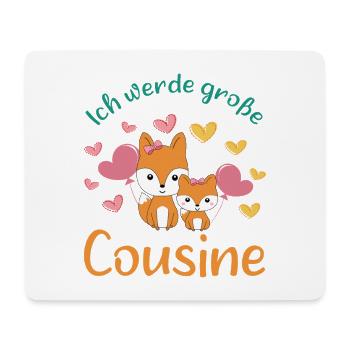 Bald große Cousine 2026 Füchse werde große Cousine - Mousepad (Querformat) - Weiß - Vorne