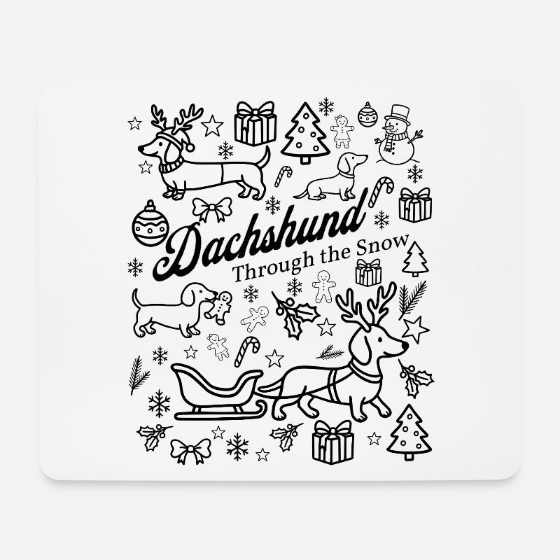 Dachshund Snow Design - Mouse Pad (horizontal) - white