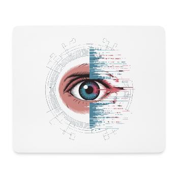 Futuristisches Auge mit Glitch Effekt - Mousepad (Querformat) - Weiß - Vorne