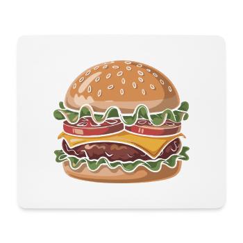 Frischer Burger Genuss - Mousepad (Querformat) - Weiß - Vorne