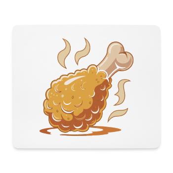 Knuspriges Hähnchenbein Cartoon - Mousepad (Querformat) - Weiß - Vorne