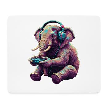 Elephant Games Animal Video Games Funny Elephant - Mouse Pad (horizontal) - white - Front