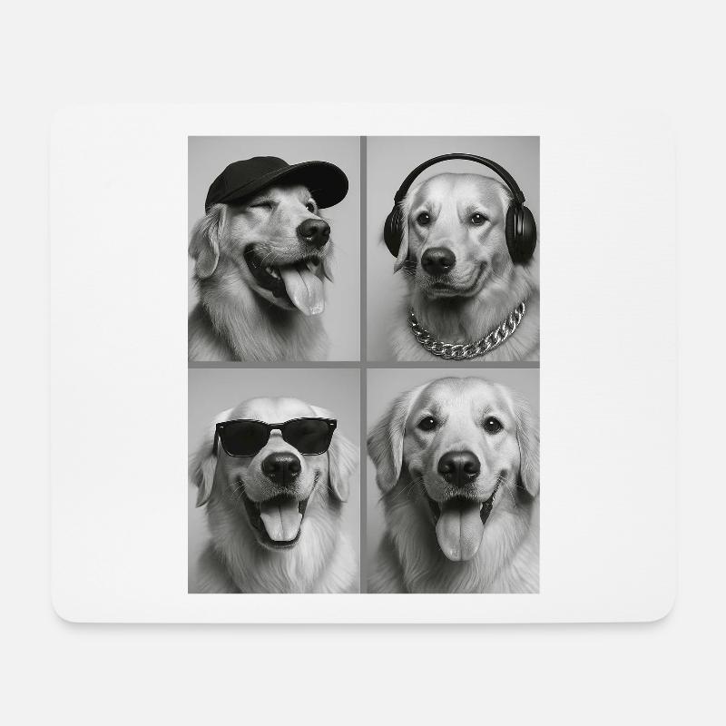 Golden Retriever - Mousepad (Querformat) - Weiß