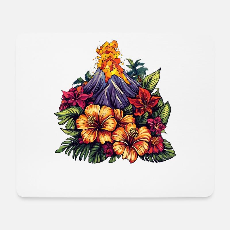 Vulkanische Blüteninsel - Mousepad (Querformat) - Weiß