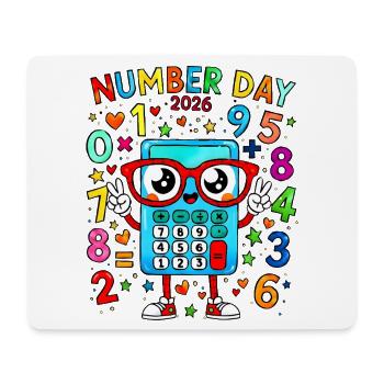 Numeral Day 2026 Calculator Mascot - Mouse Pad (horizontal) - white - Front