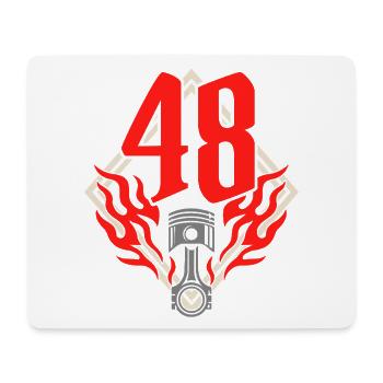 Numéro de course 48 – Passion du sport automobile - Tapis de souris (format paysage) - blanc - Devant