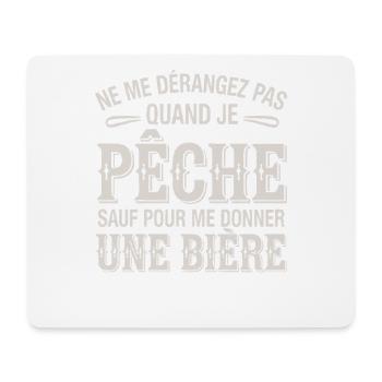 Stör mich nicht, wenn ich angele, außer beim Bier - Mousepad (Querformat) - Weiß - Vorne