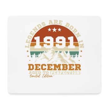 December 1991 Vintage Birthday Gift - Mouse Pad (horizontal) - white - Front