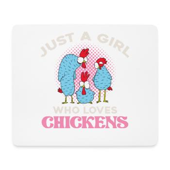 Une seule fille aime les poules - Tapis de souris (format paysage) - blanc - Devant