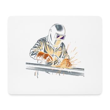 Welding Sparks I'D TACK THAT - Mouse Pad (horizontal) - white - Front