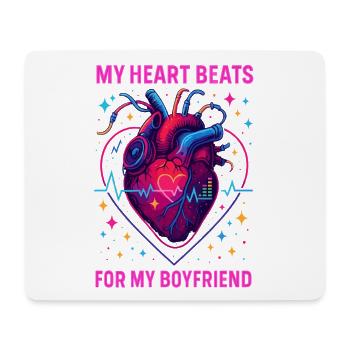 herz spruch freund, neon liebe anatomie - Mousepad (Querformat) - Weiß - Vorne