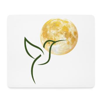 Lune et Colibri en aquarelle - Tapis de souris (format paysage) - blanc - Devant