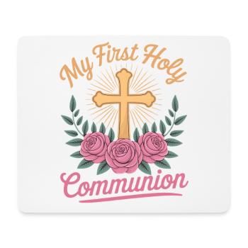 First Holy Communion Cross Roses - Mouse Pad (horizontal) - white - Front