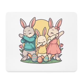 Dabbing Easter Bunnies, Cute Family - Mouse Pad (horizontal) - white - Front