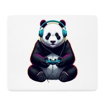 Panda Gaming Animal Video Games Funny Panda - Mouse Pad (horizontal) - white - Front