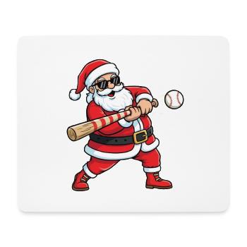 Santa Playing Baseball Xmas Fun Graphic for Fans - Mouse Pad (horizontal) - white - Front