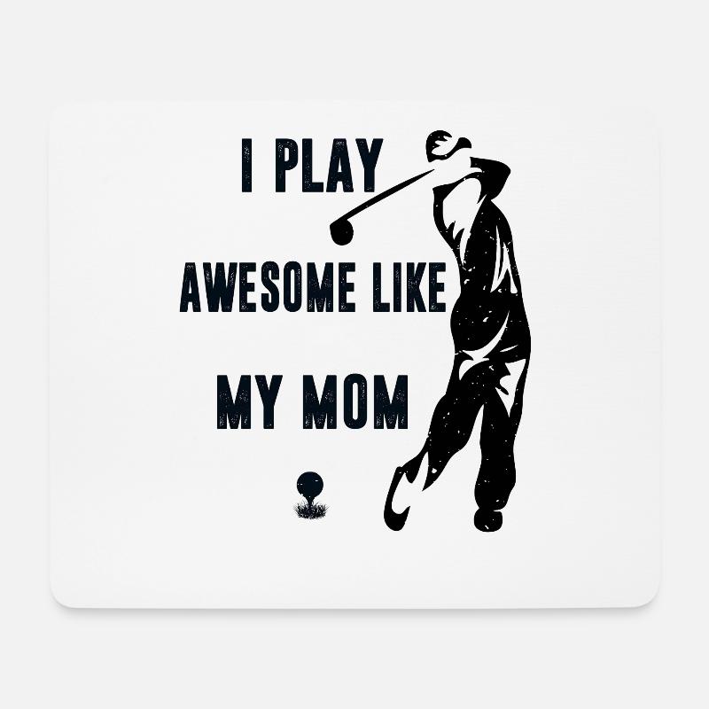 Ich spiele Golf großartig Wie meine Mutter lustige Golfer - Mousepad (Querformat) - Weiß
