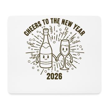 Prost auf das Design der Neujahrsfeier 2026 - Mousepad (Querformat) - Weiß - Vorne