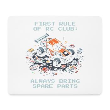 Erste Regel: Ersatzteile dabei haben | RC Cars - Mousepad (Querformat) - Weiß - Vorne