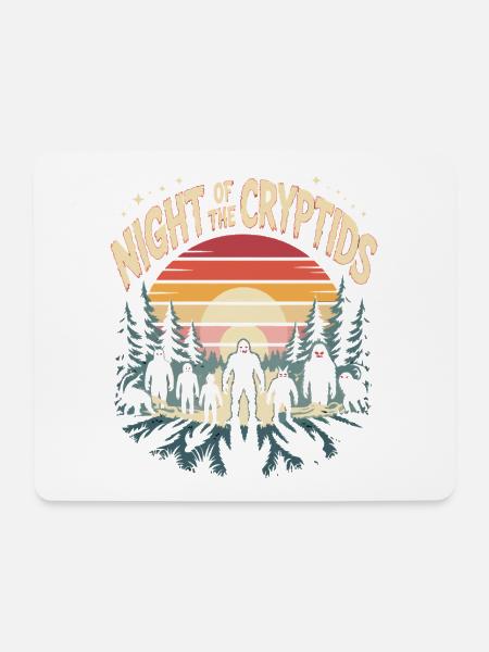 Kryptozoologie-Nacht der Kryptiden - Mousepad (Querformat) - Weiß