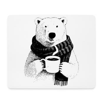 Coffee Polar Bear - Mouse Pad (horizontal) - white - Front