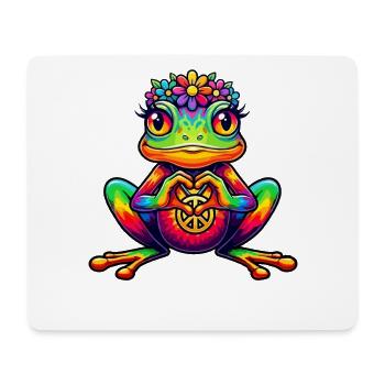 Hippie Frog 70s 1970s 60s Party - Mouse Pad (horizontal) - white - Front
