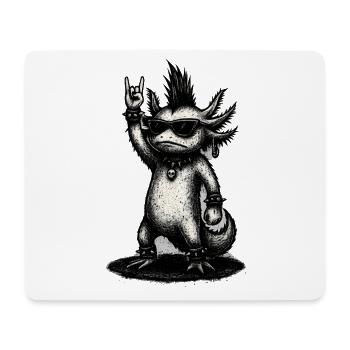 Punk Rock Axolotl avec Mohawk - Tapis de souris (format paysage) - blanc - Devant