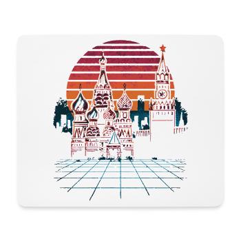 Neon Moskau Skyline Retro - Mousepad (Querformat) - Weiß - Vorne