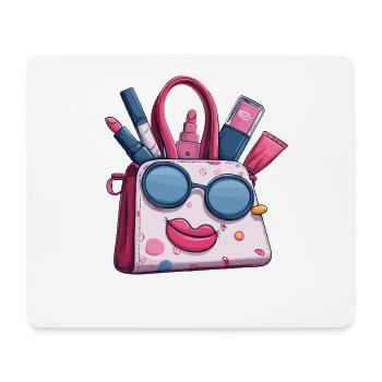 Cosmetic Bag with Sunglasses Charm - Mouse Pad (horizontal) - white - Front