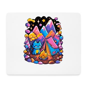Magie du camping des chats des montagnes lumineuses - Tapis de souris (format paysage) - blanc - Devant