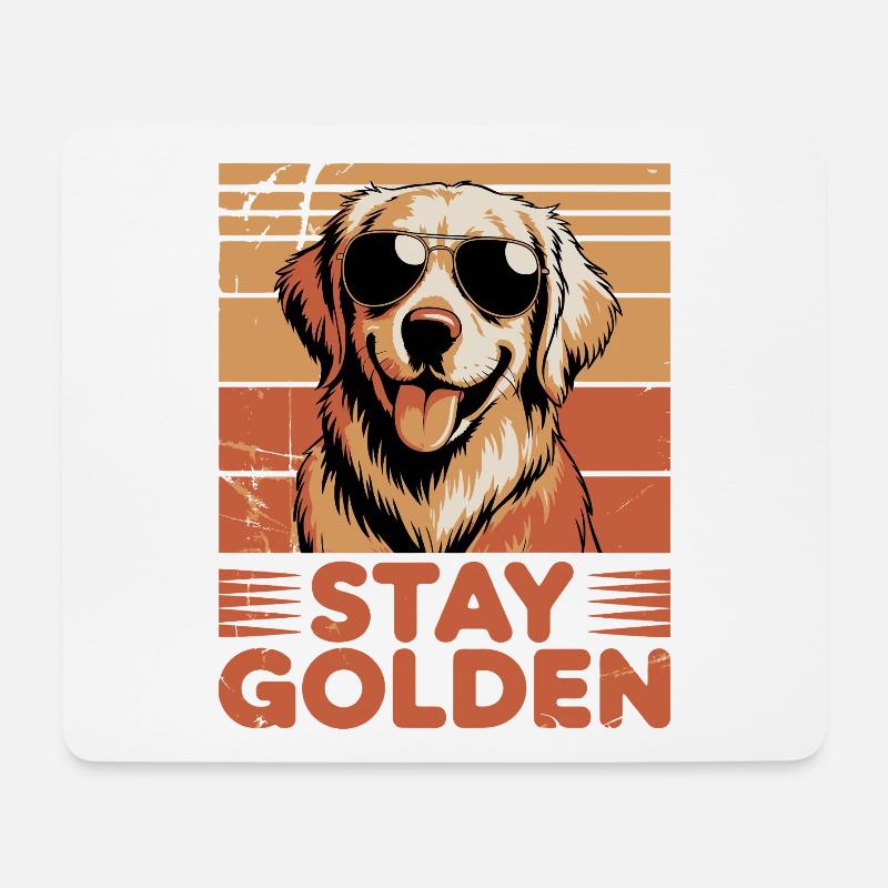 Golden Labrador Retriever bleibt golden - Mousepad (Querformat) - Weiß