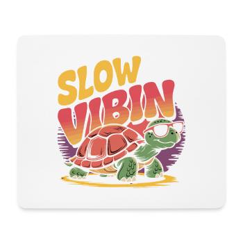 Langsam, aber ich habe eine lustige Schildkröte. - Mousepad (Querformat) - Weiß - Vorne