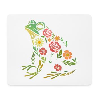 Frog Flowers - Mouse Pad (horizontal) - white - Front