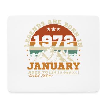 January 1972 Vintage Retro Birthday Gift - Mouse Pad (horizontal) - white - Front