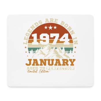 Januar 1974 Vintage-Retro-Geburtstagsgeschenk - Mousepad (Querformat) - Weiß - Vorne