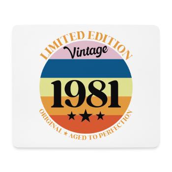 1981 Anniversaire Vintage Cadeau d'Anniversaire 81 - Tapis de souris (format paysage) - blanc - Devant
