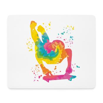 Bobsleigh Squelette Luge d’Hiver - Tapis de souris (format paysage) - blanc - Devant