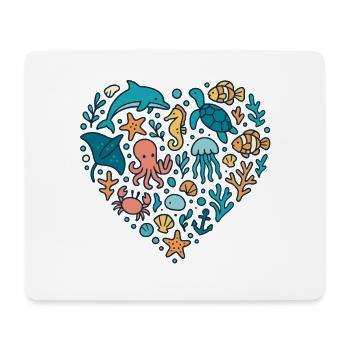 sea creatures heart design, ocean lover love - Mouse Pad (horizontal) - white - Front
