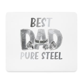 Best Dad Pure Steel - Mousepad (Querformat) - Weiß - Vorne