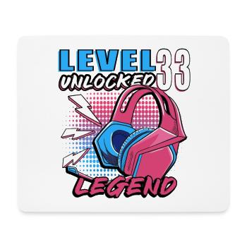 Level 33 Unlocked Legend - Mousepad (Querformat) - Weiß - Vorne