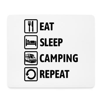 Eat Sleep Camping Repeat - Motorhome Camper - Mouse Pad (horizontal) - white - Front
