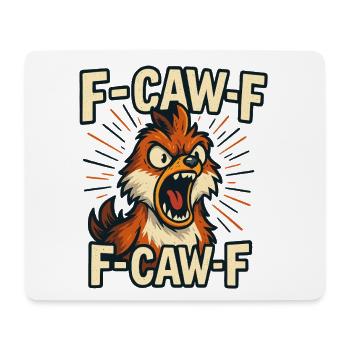 f-CAW-F angry fox comic, funny animal shirt - Mouse Pad (horizontal) - white - Front