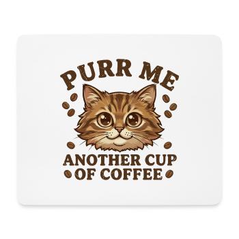 Ronronne-moi une autre tasse de jeu de mots sur le chat au café - Tapis de souris (format paysage) - blanc - Devant